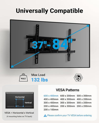 Pipishell Full Motion TV Wall Mount - Image 2