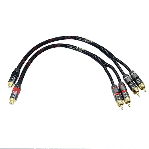 Arklove 2ft Shielded RCA Splitter Subwoofer Stereo Audio Video Cable 1 Female by Arklove