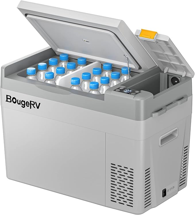 BougeRV 12 Volt Refrigerator, CRPRO 30 Quart 12V Car Fridge, Portable Freezer by BougeRV