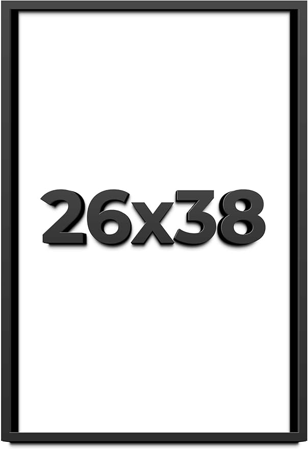 26x38 Shadow Box Frame Black | 1 Inch Deep Solid Wood Shadowbox Display Frame | by CustomPictureFrames