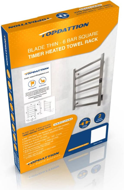 Smart Wireless Electric Towel Warmer | Blade Thin 6 Bar Design | Hardwired & - Image 4