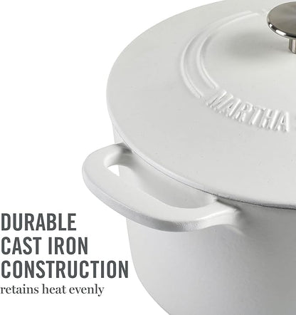 MARTHA STEWART Gatwick 7-Quart Enamel Cast Iron Dutch Oven Pot - Image 7