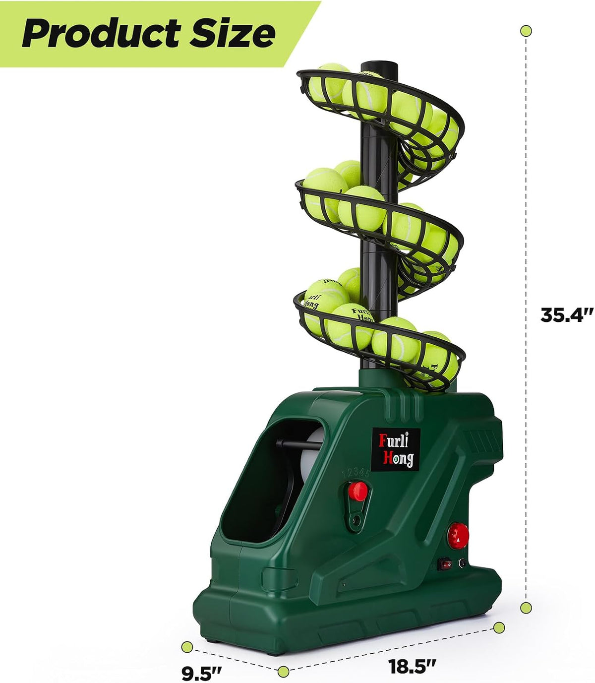 furlihong 3819bh portable tennis ball machine, package contents