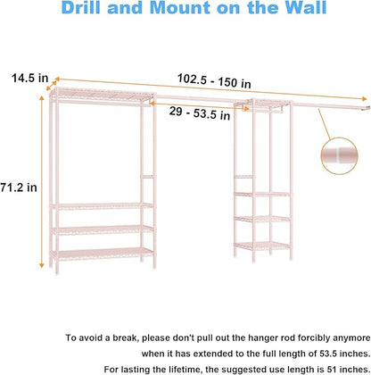 Ulif E11 Heavy-Duty Garment Rack, Metal Freestanding Clothes Rack and Closet - Image 7