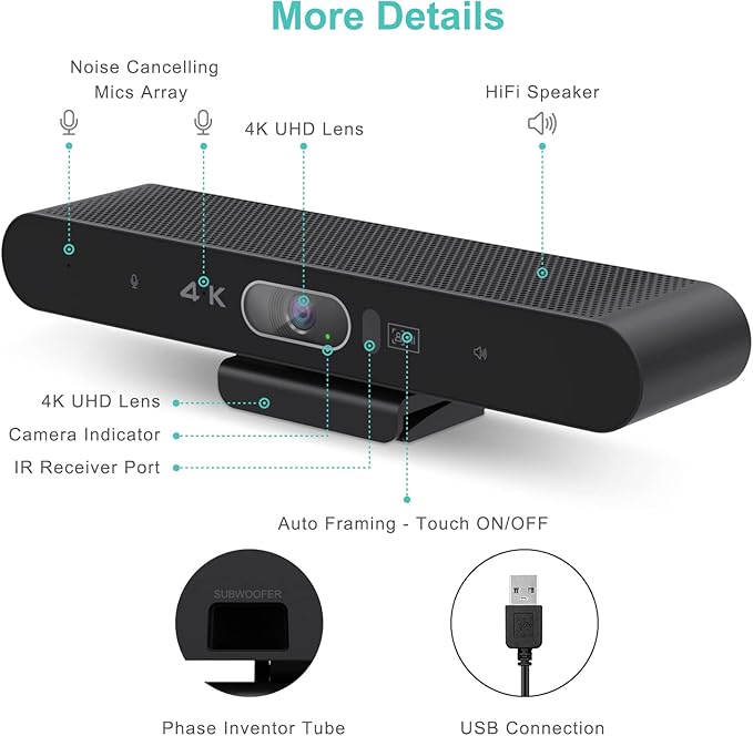 RayBit 4K Pro Audio and Video Conference Room Camera - Image 6