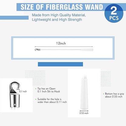Bokon 2 Pieces White Fiberglass Blind Wand Vertical Blinds Stick Replacement - Image 2