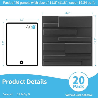 Art3d 20 Pack Decorative 3D Wall Panels, 19 Sq.Feet PVC Interior Wall Décor - Image 2