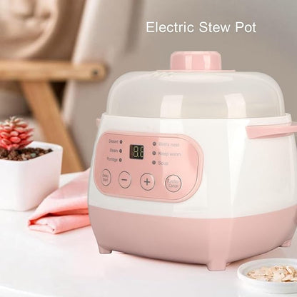 1L Ceramic Electric Stew Pot, 200W Cooker, Electric Cooking Pot - Image 2