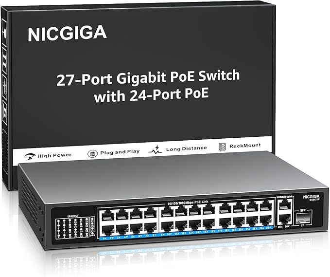 NICGIGA 24-Port Gigabit PoE Switch by NICGIGA