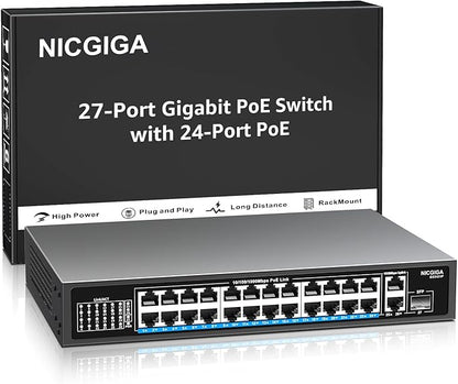 NICGIGA 24-Port Gigabit PoE Switch by NICGIGA