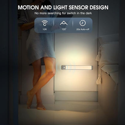MCGOR 10inch Under Cabinet Lighting, 2 Pack Rechargeable Motion Sensor Light - Image 4