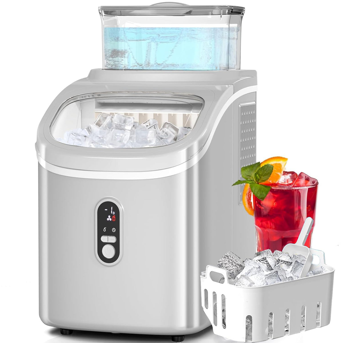 Antarctic Star Countertop Ice Maker Machine, 30lbs/24Hrs, 3 Thickness Ice Cub...