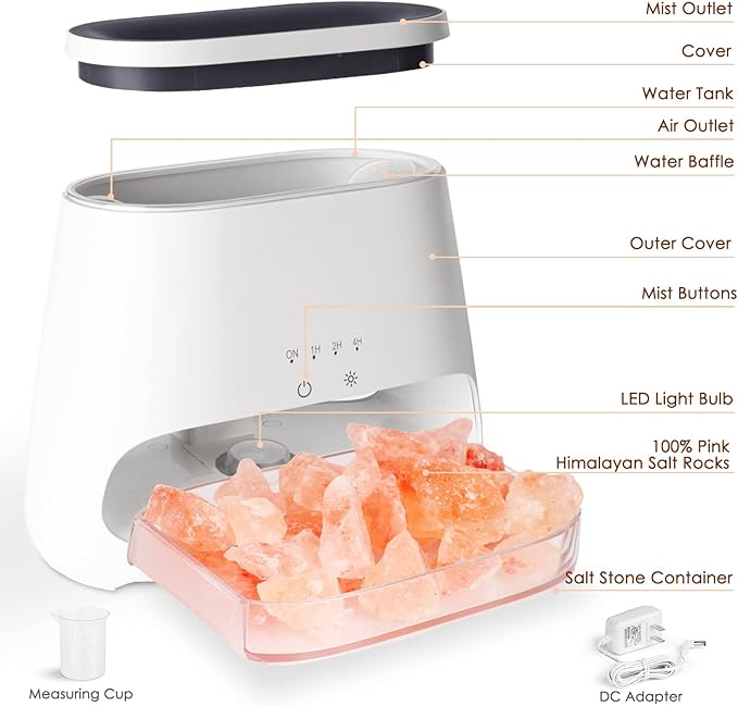 SALKING 2-in-1 Himalayan Salt Lamp & Ultrasonic Essential Oil Diffuser - Image 7