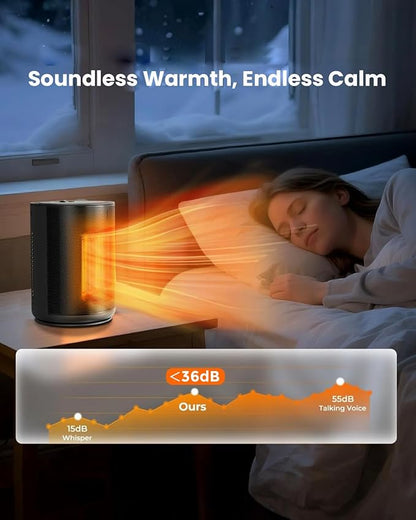 Portable Ceramic Space Heater w/Thermostat, 1500W Indoor Electric Mini Heater - Image 7