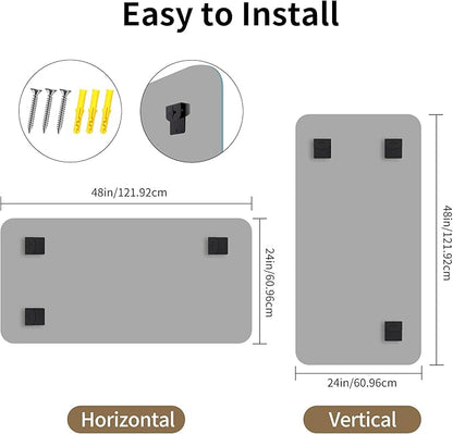CILIBER Frameless Mirror, 24x48 Beveled Bathroom Mirror Rounded Corner - Image 9