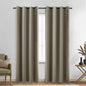 KOUFALL 90 Inch Blackout Curtains, Grommet Taupe Satin Polyester Thermal by KOUFALL