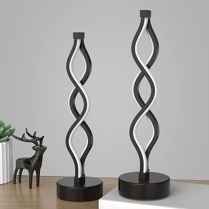 NUÜR Bedside Lamps Set of 2, Dimmable LED Nightstand Lamp, Small Nightstand Lamp - Image 2