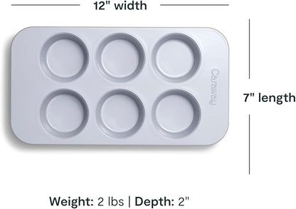 Caraway Nonstick Ceramic 6 Cup Muffin Pan – Non-Toxic, PTFE & PFOA Free – Oven - Image 3