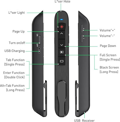 Presentation Clicker Green Laser Pointer, Rechargeable PowerPoint Clicker - Image 8