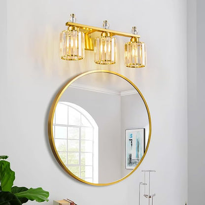 FDPBY Bathroom Vanity Lights 3-Light Gold Modern Crystal Vanity Light Fixtures - Image 6
