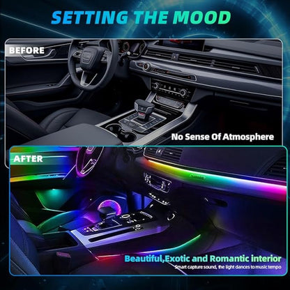 Acrylic Interior Car LED Strip Lights, Colorful 18-in-1 Car Ambient Lighting Kit - Image 7