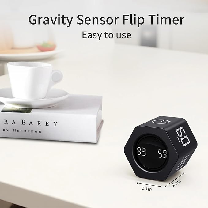 Productivity Timer Flip Gravity Sensor Cube Timer Countdown & Countup, Mute & - Image 7