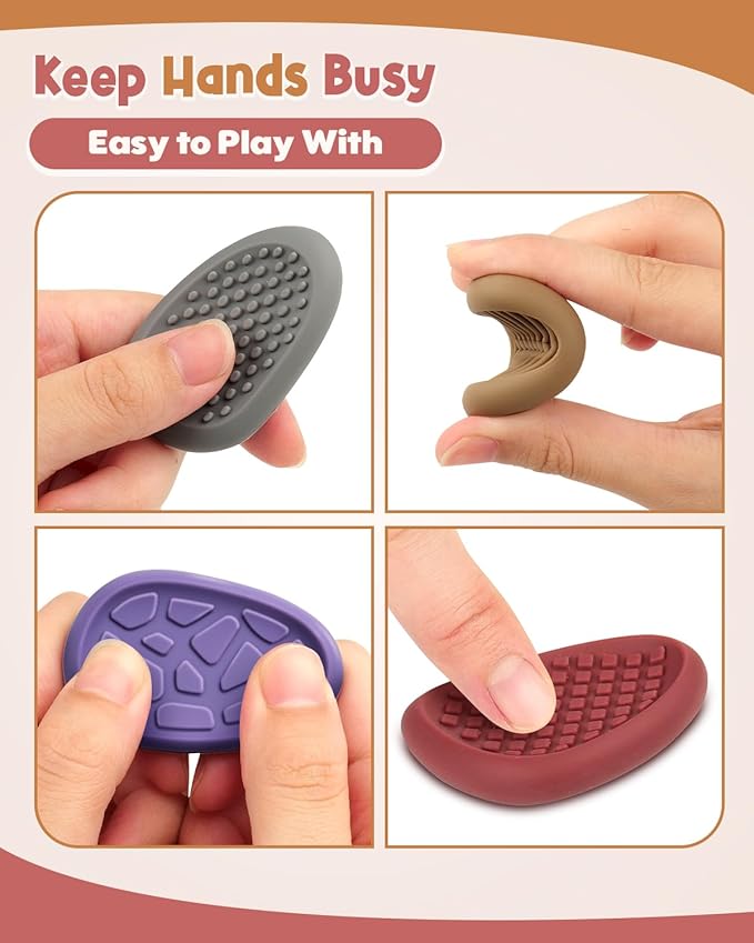 Fidget Toys Adults Sensory Stone: 24 Pack Texture Worry Stone - Image 3