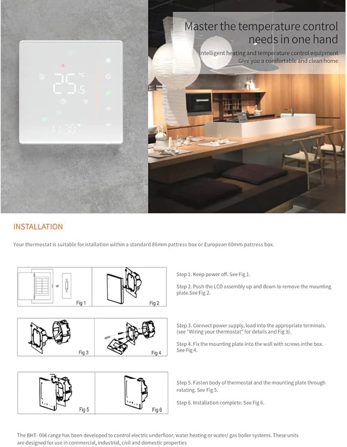 Matybobe WiFi Smart Thermostat Temperature Controller Weekly Programmable - Image 3