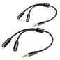 Quelong 2Pcs Headphone Splitter, Dual Headphone Nylon Braided Extension Cable by Unknown