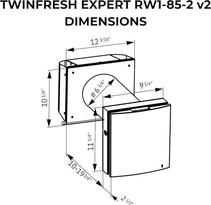 VENTS-US TwinFresh Expert RW1-85-2 V.2 Ductless Through the Wall Ventilation Fan - Image 5