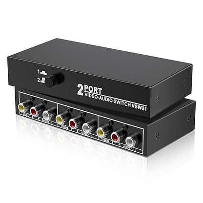 RCA Switch 2 in 1 Out Composite Video L/R Audio Switcher Selector Box 2X1 by BolAAzuL