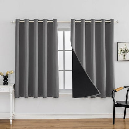 Anytime 100% Blackout Curtain 2 Panels Set, Thermal Insulated Window Drapes by Anytime
