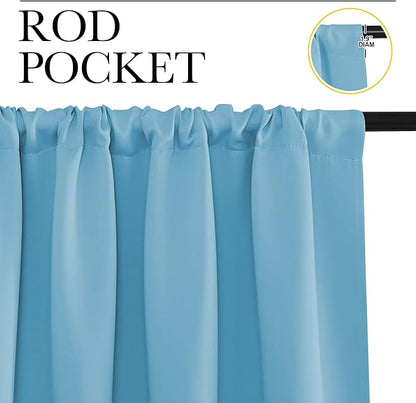 NICETOWN RV Blackout Curtains for Camper Windows, Teal Blue, Short Blackout - Image 2
