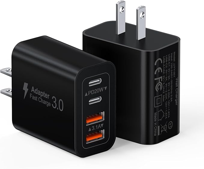 4-Port USB C Wall Charger Block, Fast Type C Power Brick Charging Cube Power by Dulums