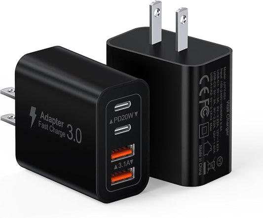 4-Port USB C Wall Charger Block, Fast Type C Power Brick Charging Cube Power by Dulums