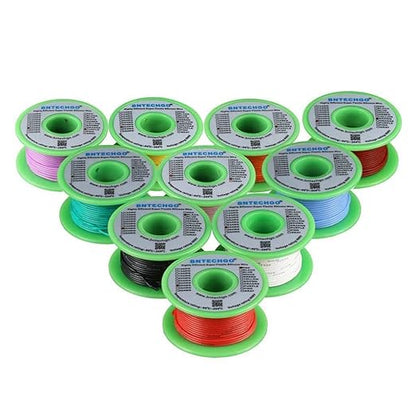 BNTECHGO 26 Gauge Silicone Wire Kit 10 Color Each 50 ft Flexible 26 AWG by BNTECHGO