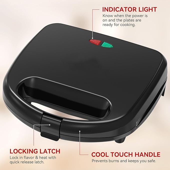 OSTBA Waffle Maker, 2 Slice Non-Stick Waffle Iron, Belgian Waffle Machine - Image 4