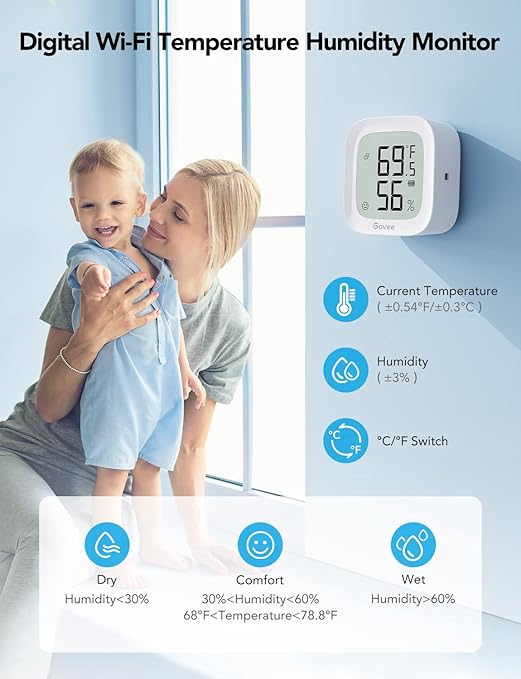 Govee WiFi Thermometer Hygrometer 2Pack H5103, Indoor Temperature Humidity - Image 4
