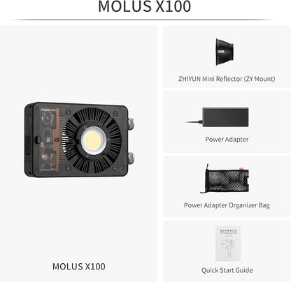 ZHIYUN MOLUS X100 Bi-Color Standard 100W Video Light V2 Upgraded Version - Image 2