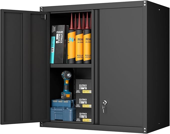 GREATMEET Locking Metal Wall Cabinets by GREATMEET