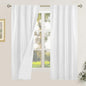 LAMIT White 100% Blackout Linen Curtains, 63 Inches Linen Textured Thermal by LAMIT