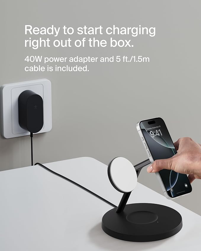 Belkin MagSafe-Compatible Charger, 3-in-1 Wireless Charging Station, - Image 7