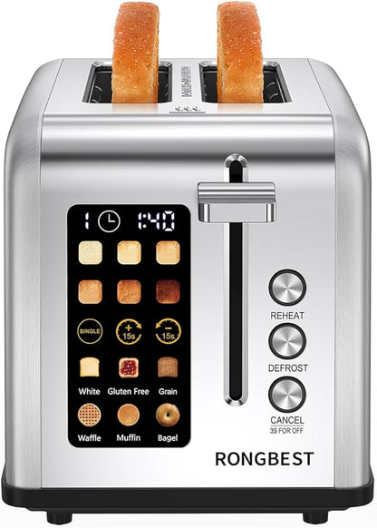 2 Slice Easy Touch Screen Toaster, Stainless Steel Toaster by Unknown