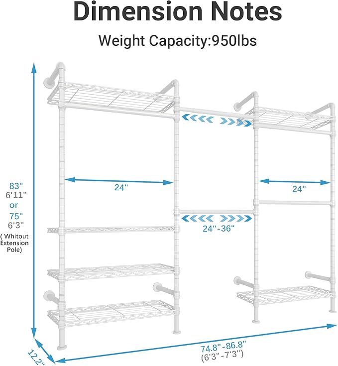Timate F3 Garment Rack Heavy Duty Clothes Rack - Image 5