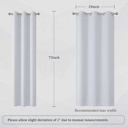 DUALIFE Greyish White Room Darkening Curtains 72 Inches Long - Image 6