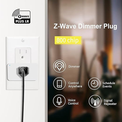 Minoston 800 Series Z-Wave Plug Dimmer Smart Plug-in Outlet, Built-in Repeater - Image 3