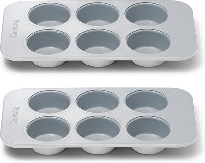 Caraway Nonstick Ceramic 6 Cup Muffin Pan Duo – Non-Toxic, PTFE & PFOA Free – by Caraway