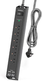 Flat Plug Extension Cord, 6Ft Surge Protector Power Strip by Addtam