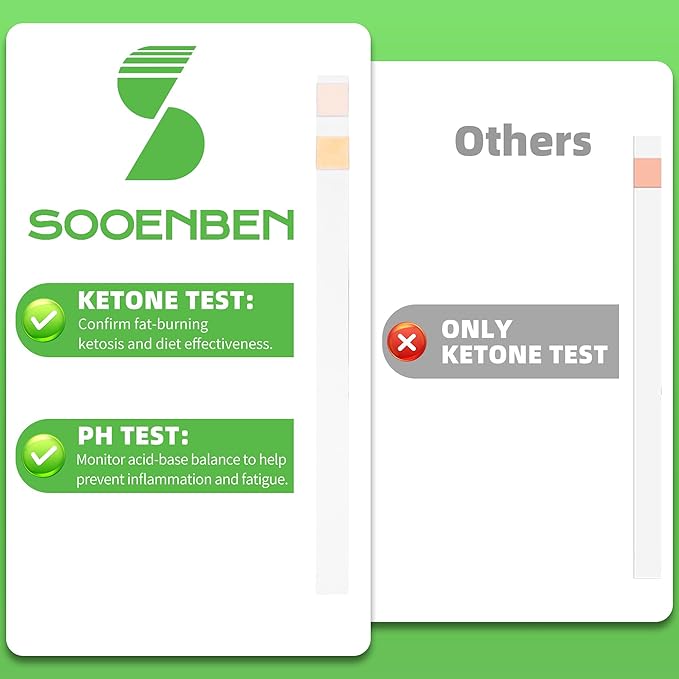 2-in-1 Ketone Test Strips, 100cts Keto and pH Strips Urine Test - Image 2