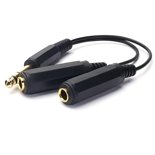 Disino 1/4 Splitter, 1/4" TRS Stereo Male to Dual Female Y Splitter Cable - Image 4
